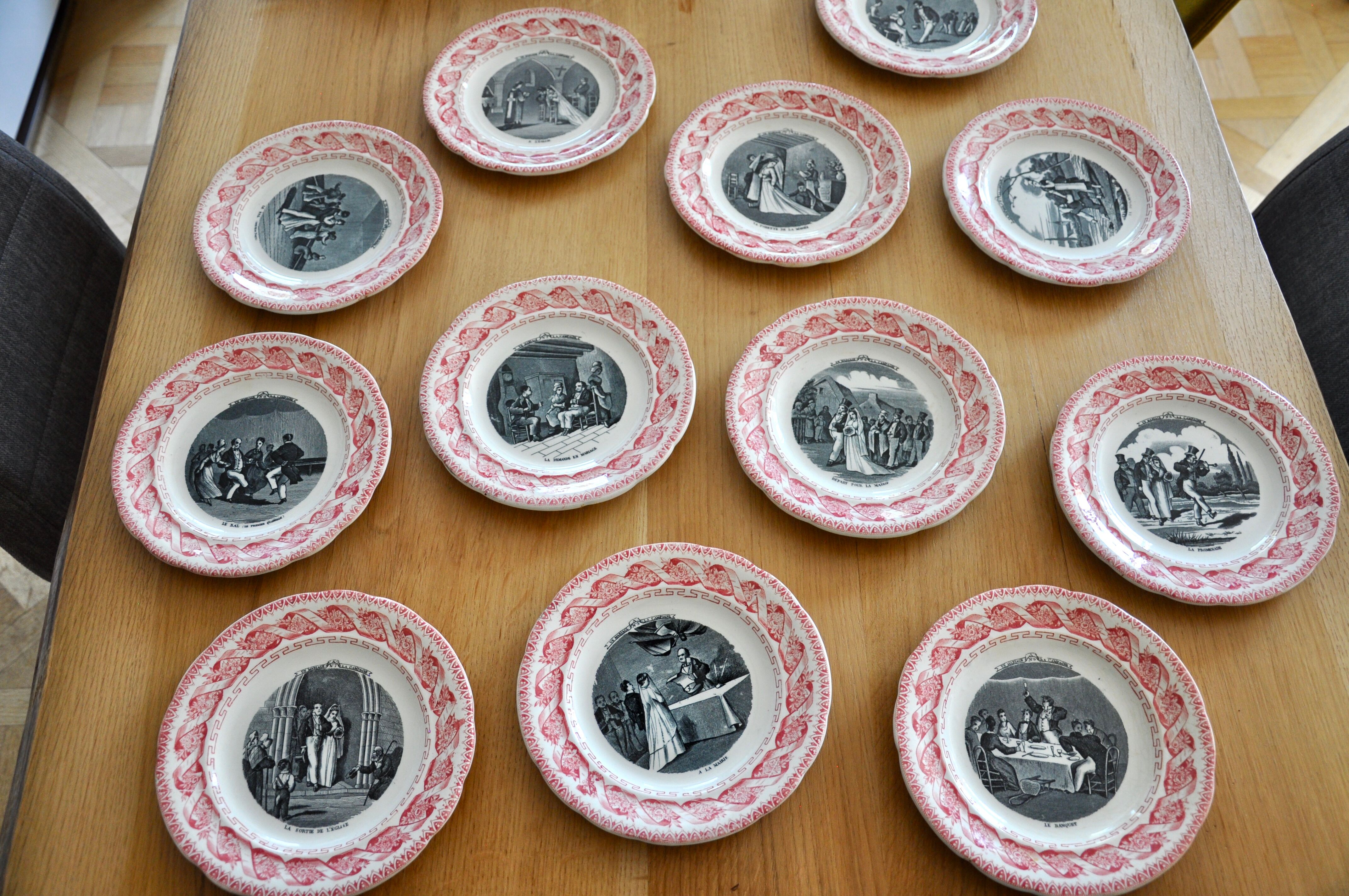 12 stage plates, wedding
