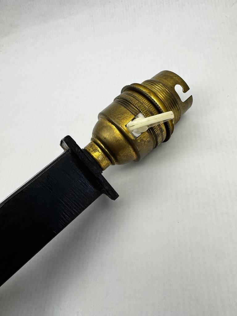 Black wrought iron lamp base, in the style of Jean-Pierre Ryckaert, circa 1950-1960