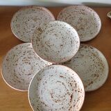 Set of 6 plates in pyrity gres