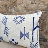 Handmade cushion cover in Berber wool: Moroccan Kilim cushion