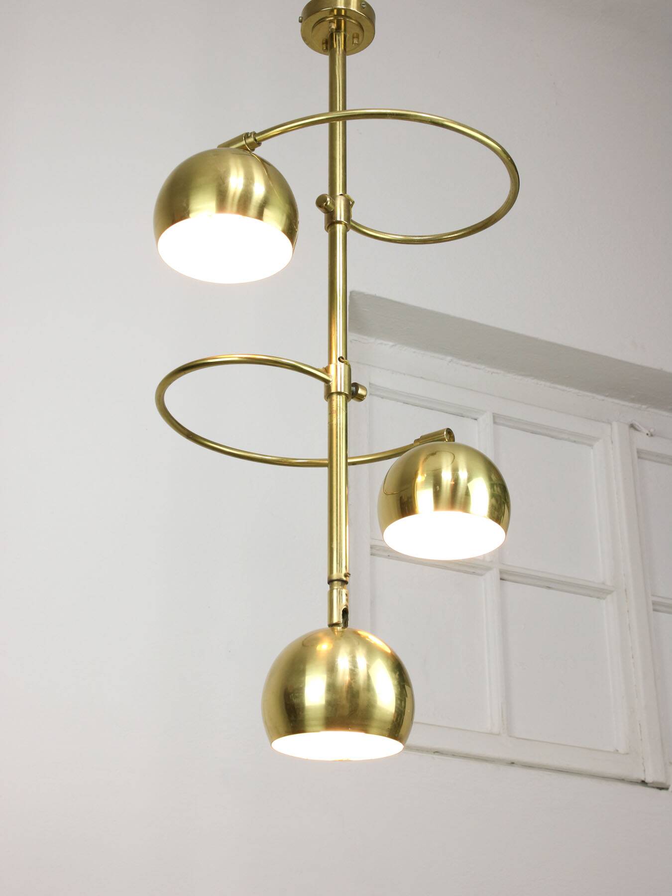 Vintage Italian Brass Ceiling Chandelier