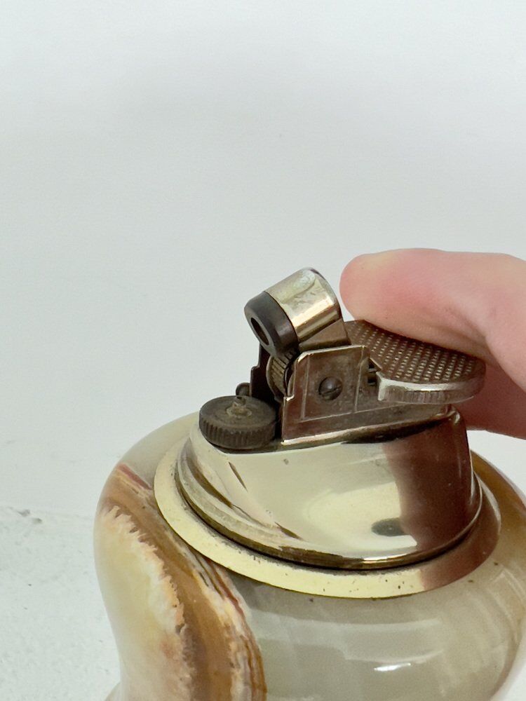 Green onyx table lighter, Italy, 1970s