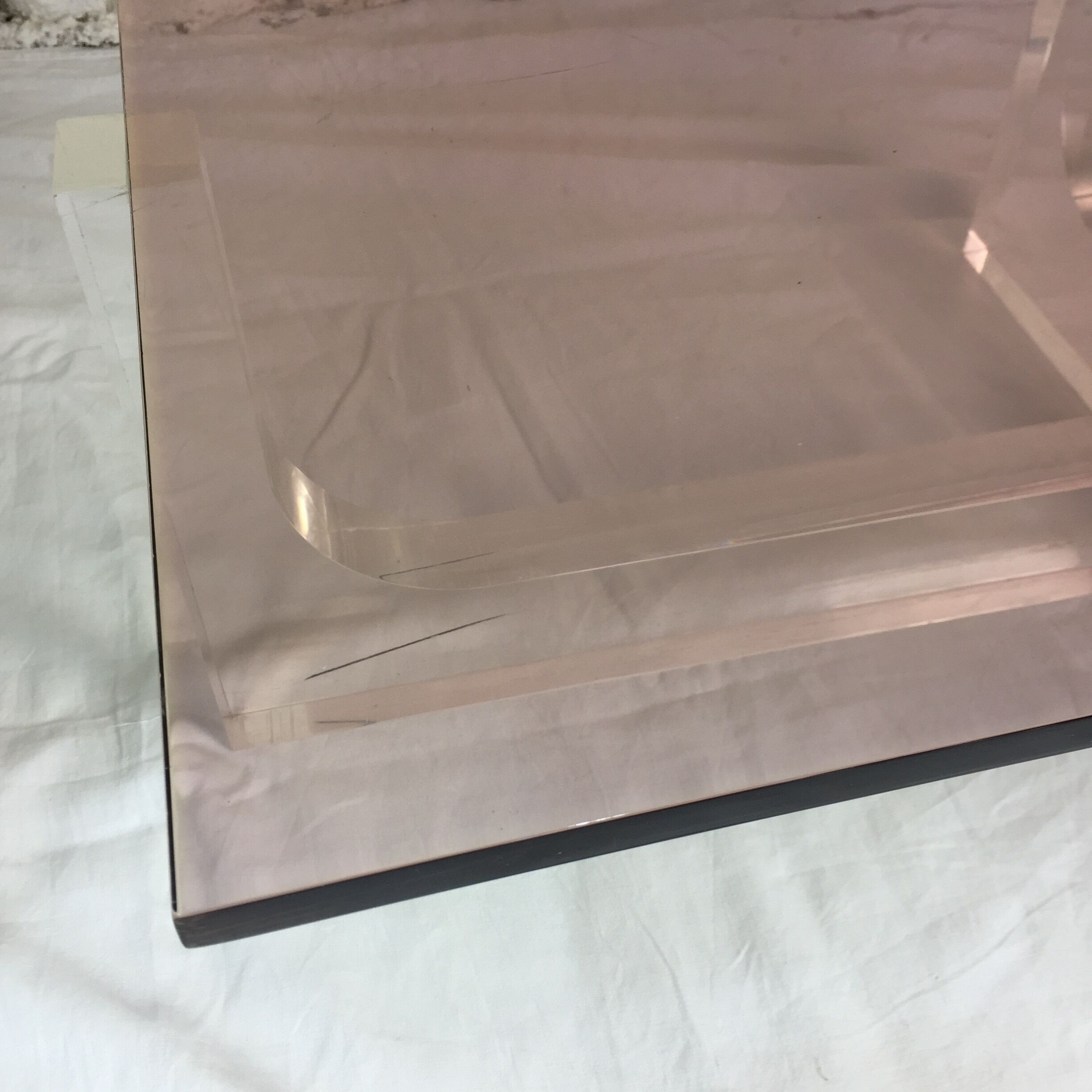 Michel Dumas Plexiglas coffee table circa 1970