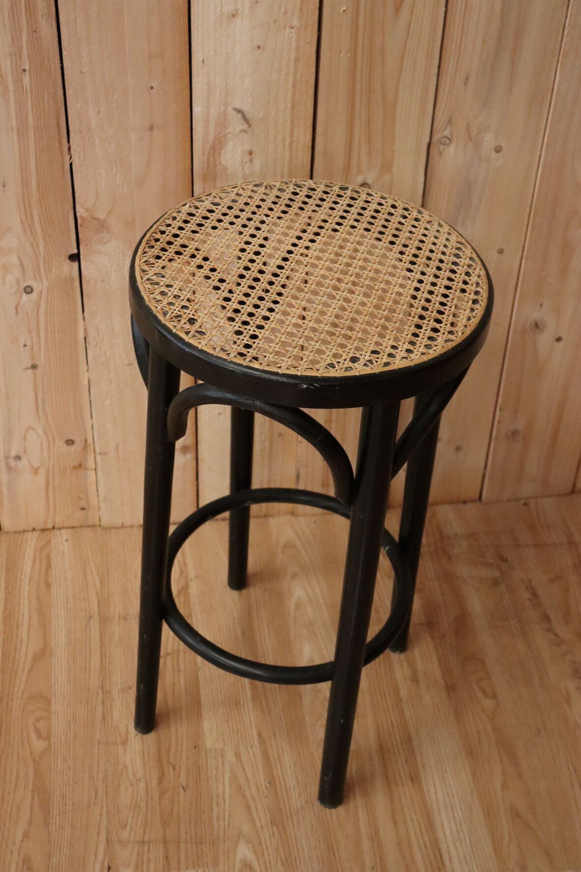 Stool wood & cannage