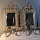 Pair of mirror sconces/candle holders in 19th-century bronze.