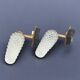 Pair of vintage wall sconces in molded glass and gilded brass