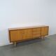 Mid-century notenhout fineer dressoir met 3 lades