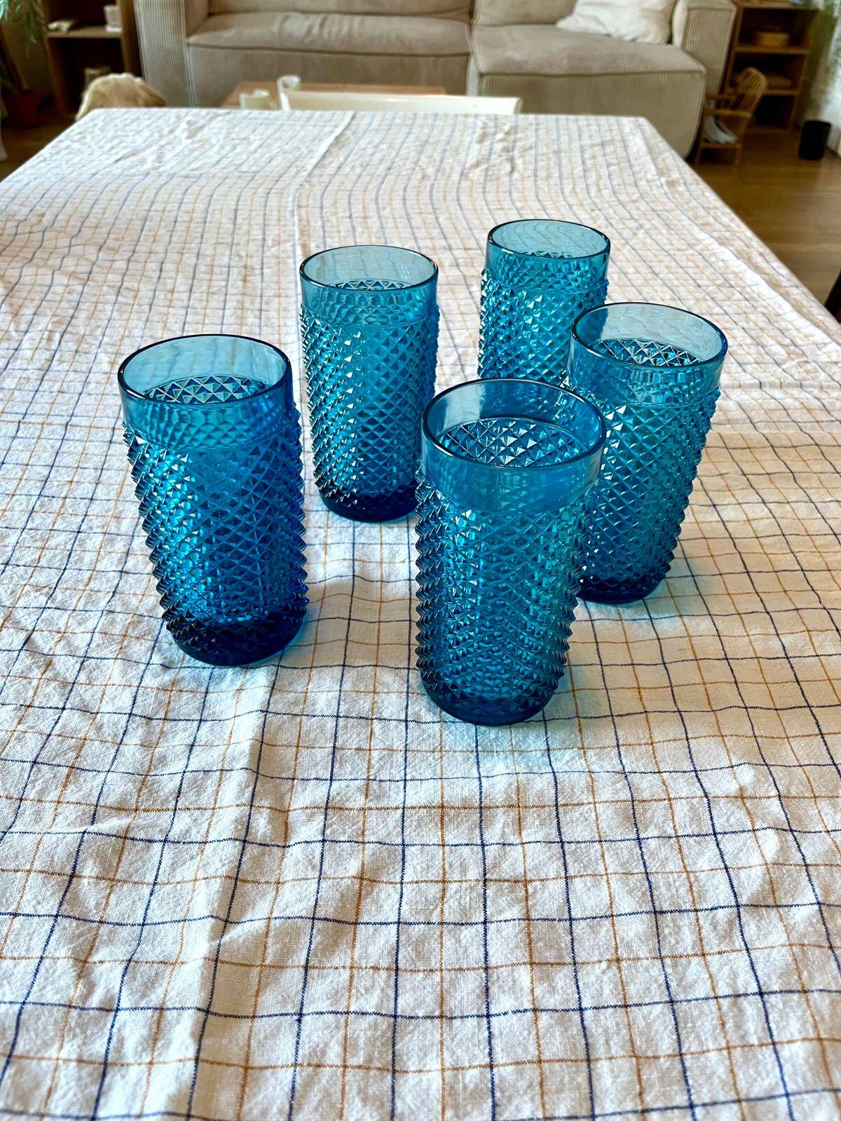 Verres bleu vintage