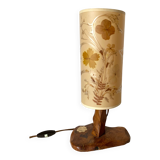Lampe vintage orme et fleurs séchées