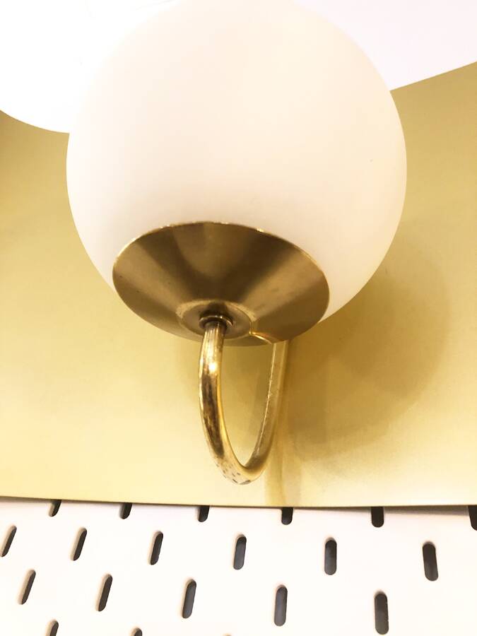 Pair of art deco brass wall lights