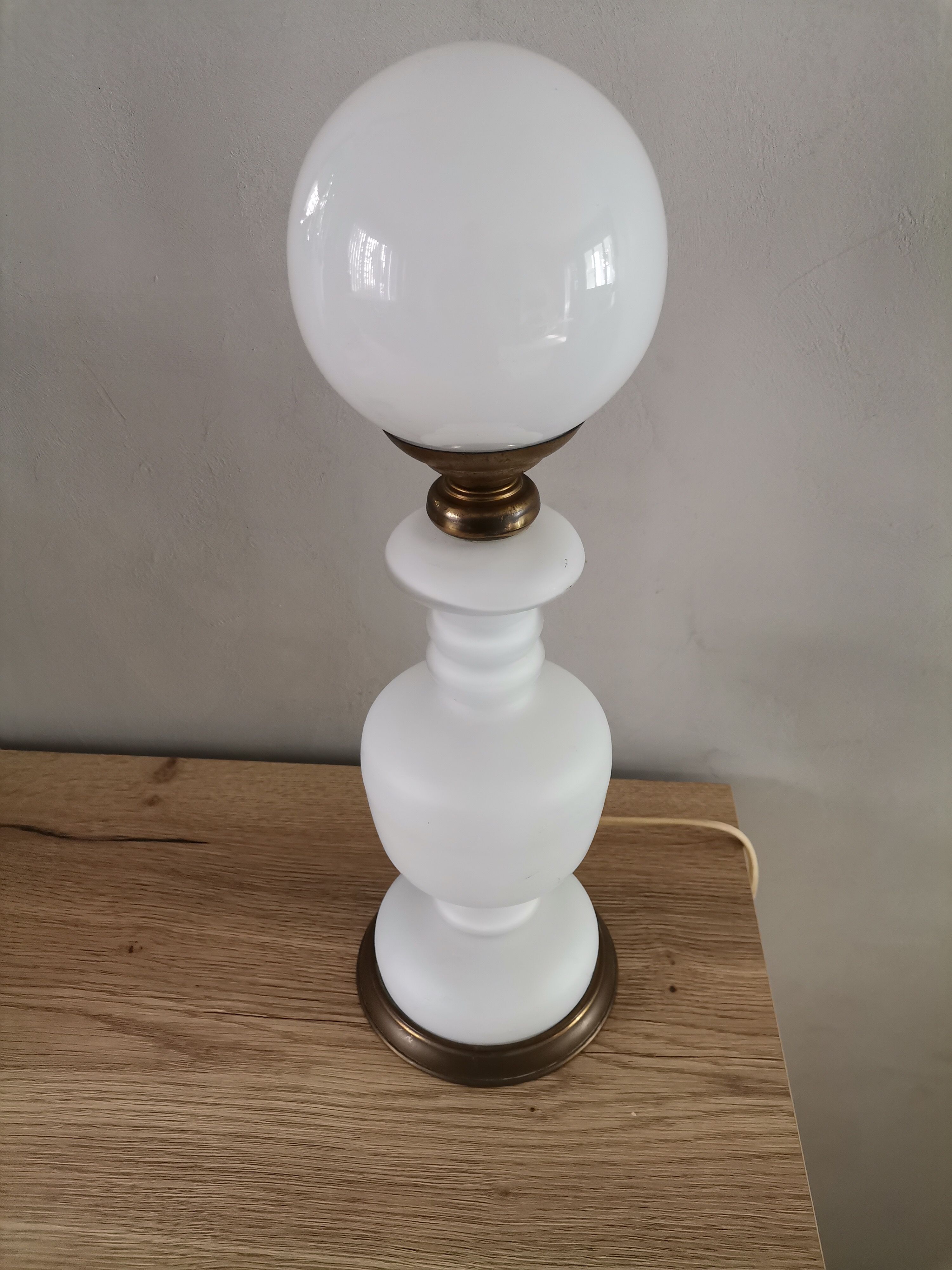 Mushroom lamp blown glass opaline