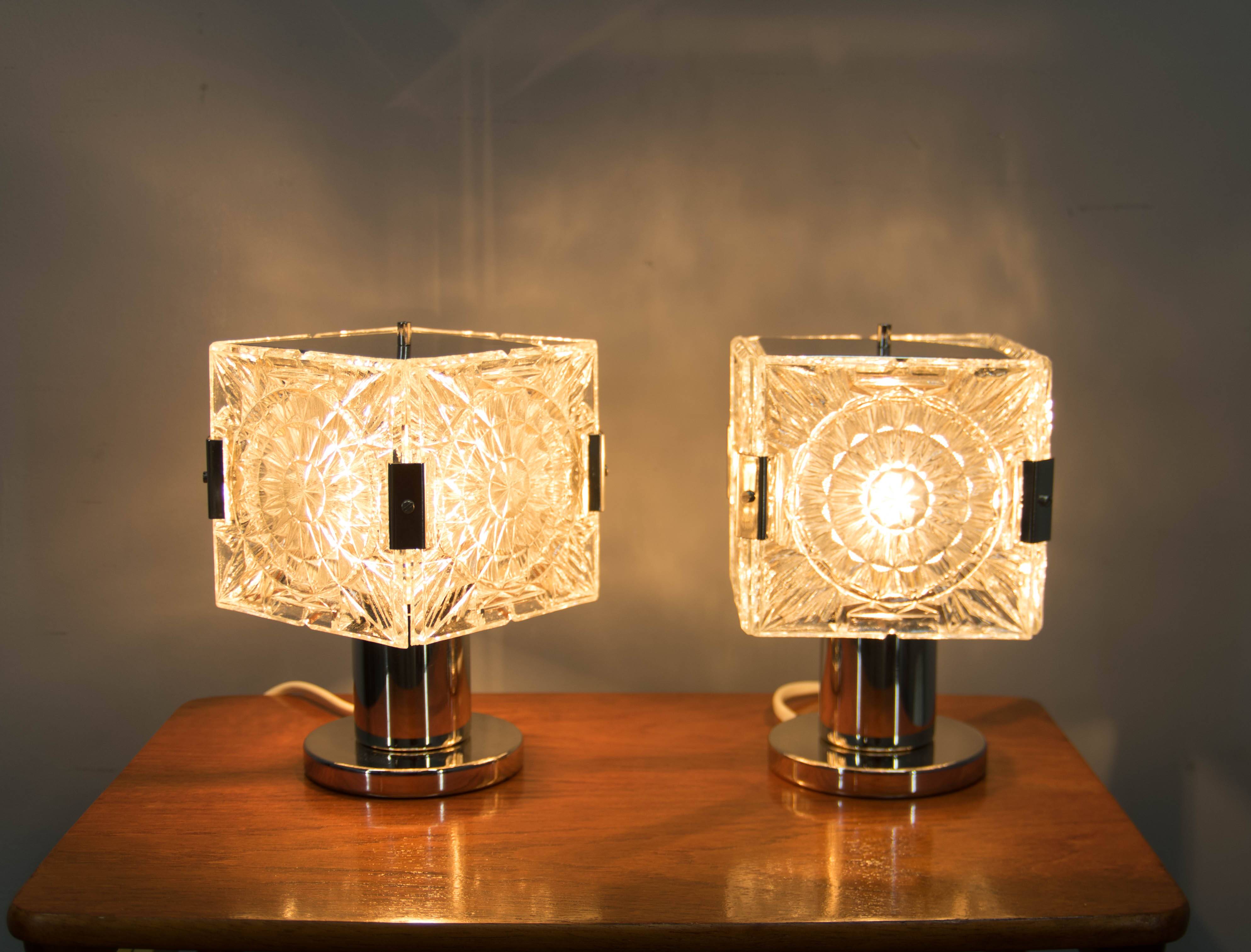 Ensemble de deux lampes de table par Kamenicky Senov, années 1970