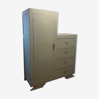 Grey green asymmetric cabinet