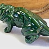 Statue lion Art Déco 1930 craquelé Saint Clément