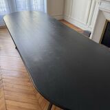 Custom made dining room table 280 x 100 x 75 solid black oak
