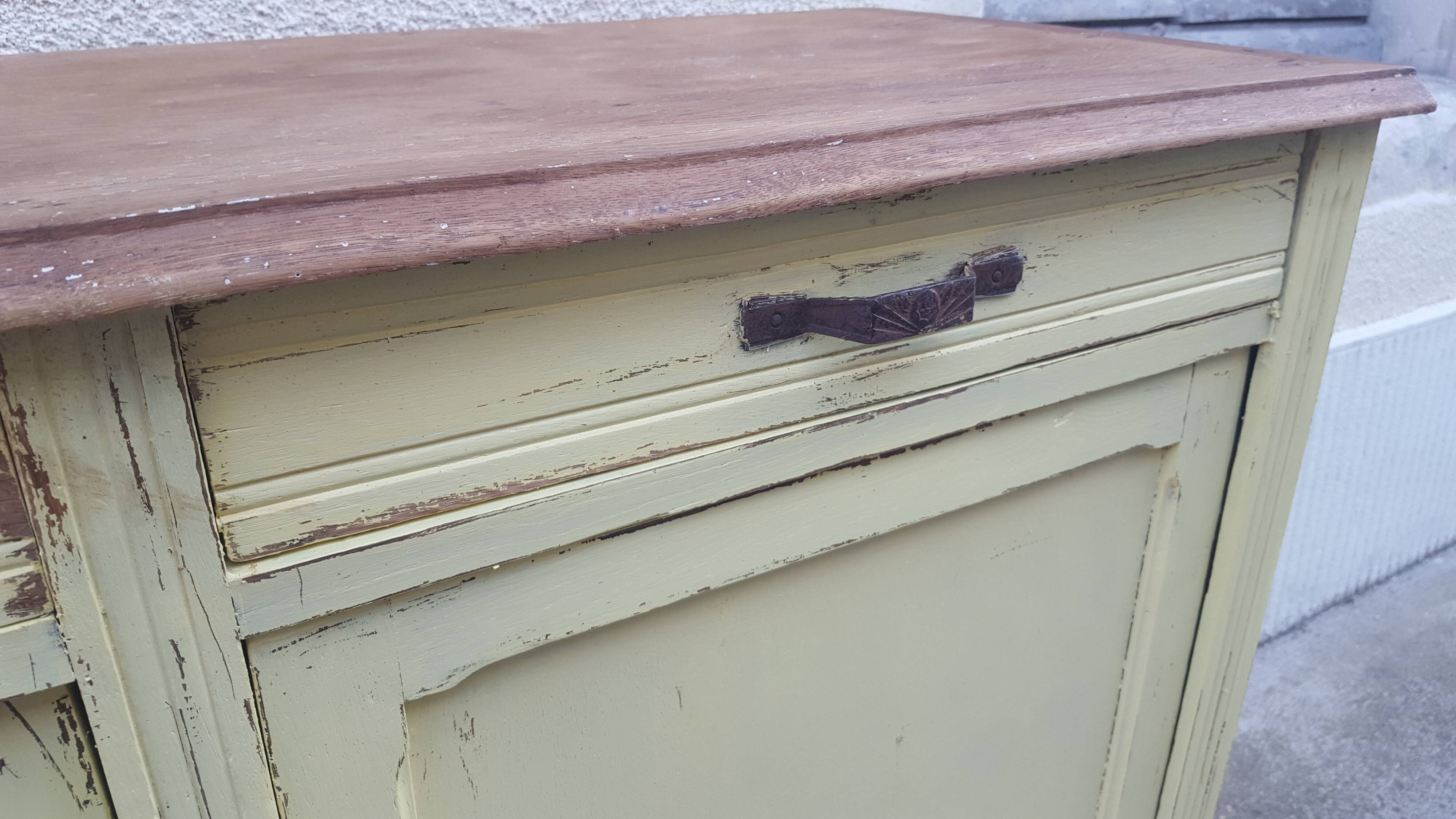 Parisian buffet patina yellow pastel