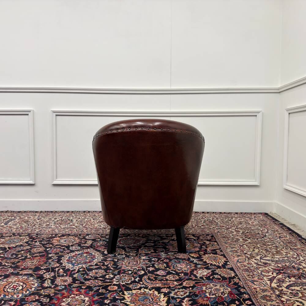 Classic English Sheepskin Leather Armchairs