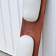 Teak and opaline wall lamp, Goffredo Reggiani, Italy, vintage 1960