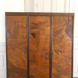 Pyrographed Screen, Mediterranean Medieval Town, Art Nouveau/Deco, 1930