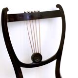 Set of Six Vintage Beech and Brass Dining Chairs with Goldenrod Fabric