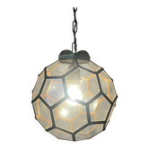 Suspension en verre de style Art déco italien en forme de peigne d'abeille, années 1950, Italie