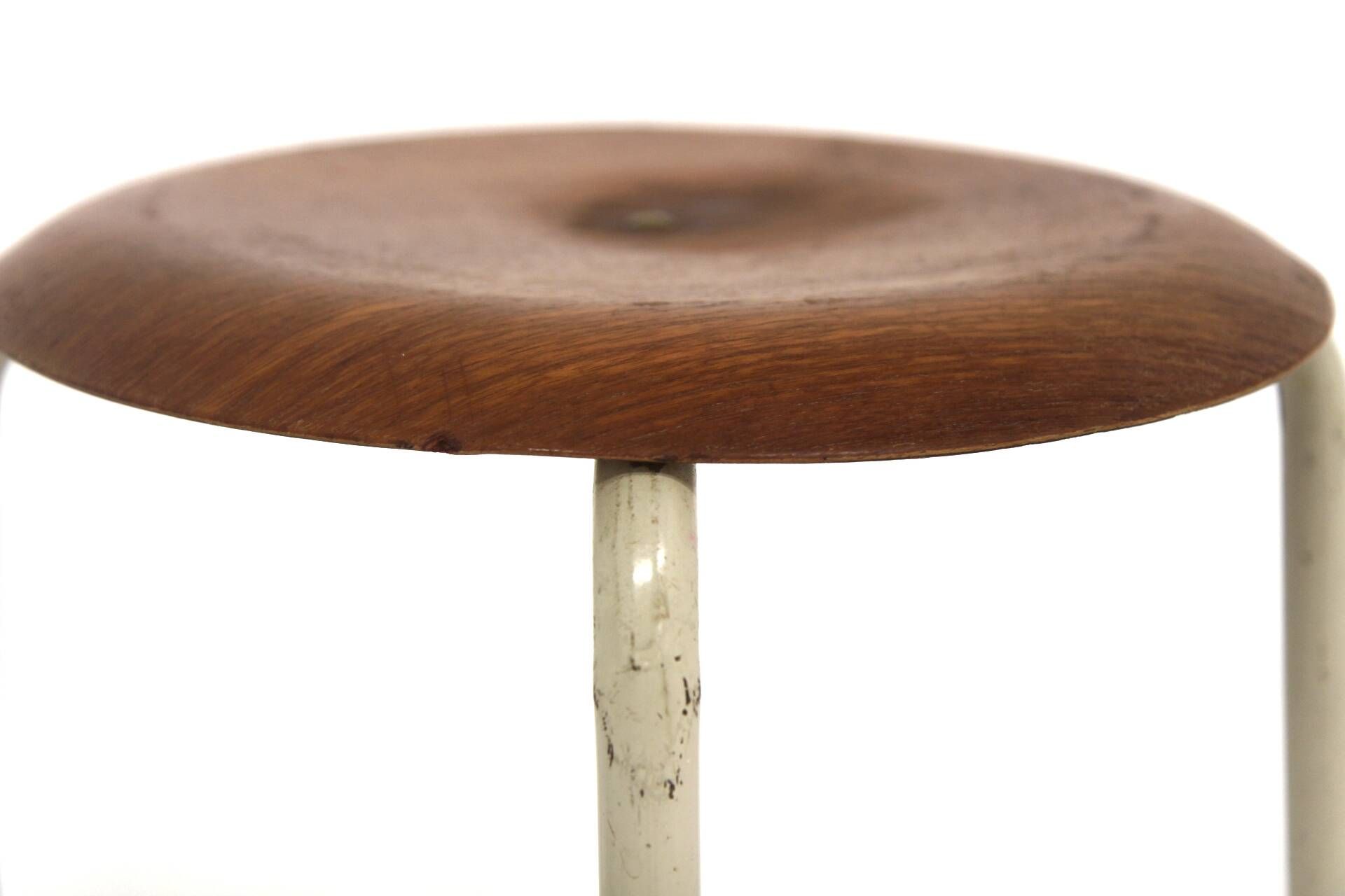 Set of 2 teak and metal stools, Sweden, 1960.