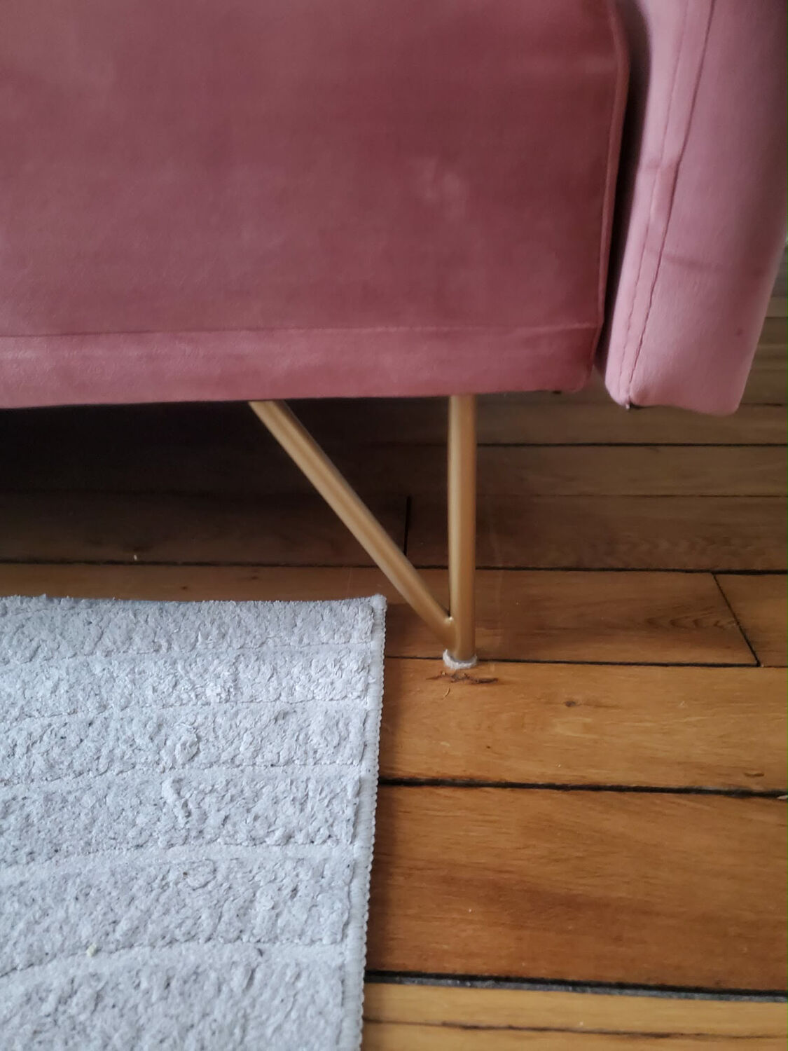 Powder pink convertible sofa