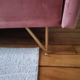 Powder pink convertible sofa