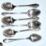 CHRISTOFLE Series of 6 teaspoons dessert silver metal model Pompadour 13cm