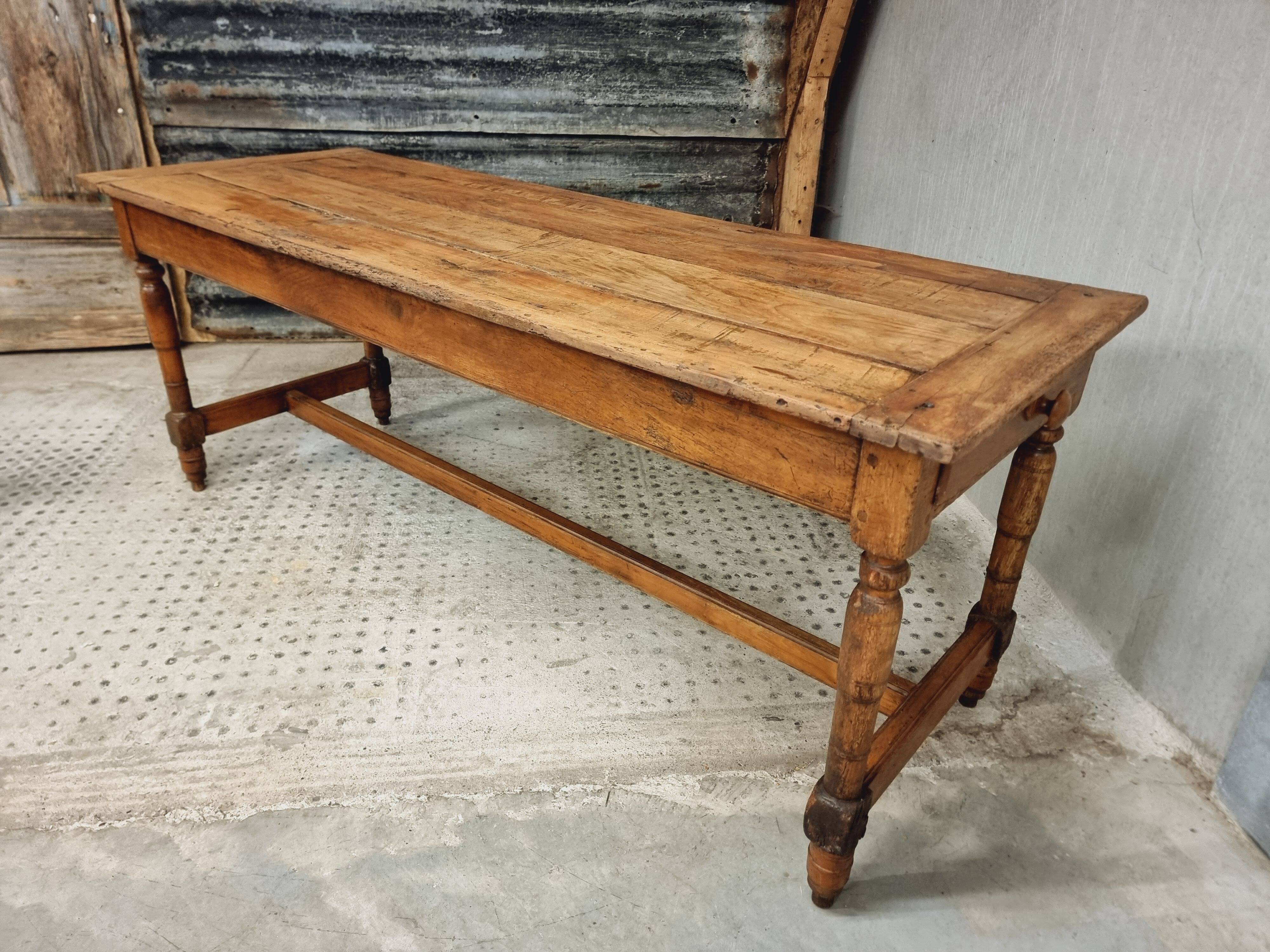 Antique French table farm dining table 19th century 73 x 201 cm
