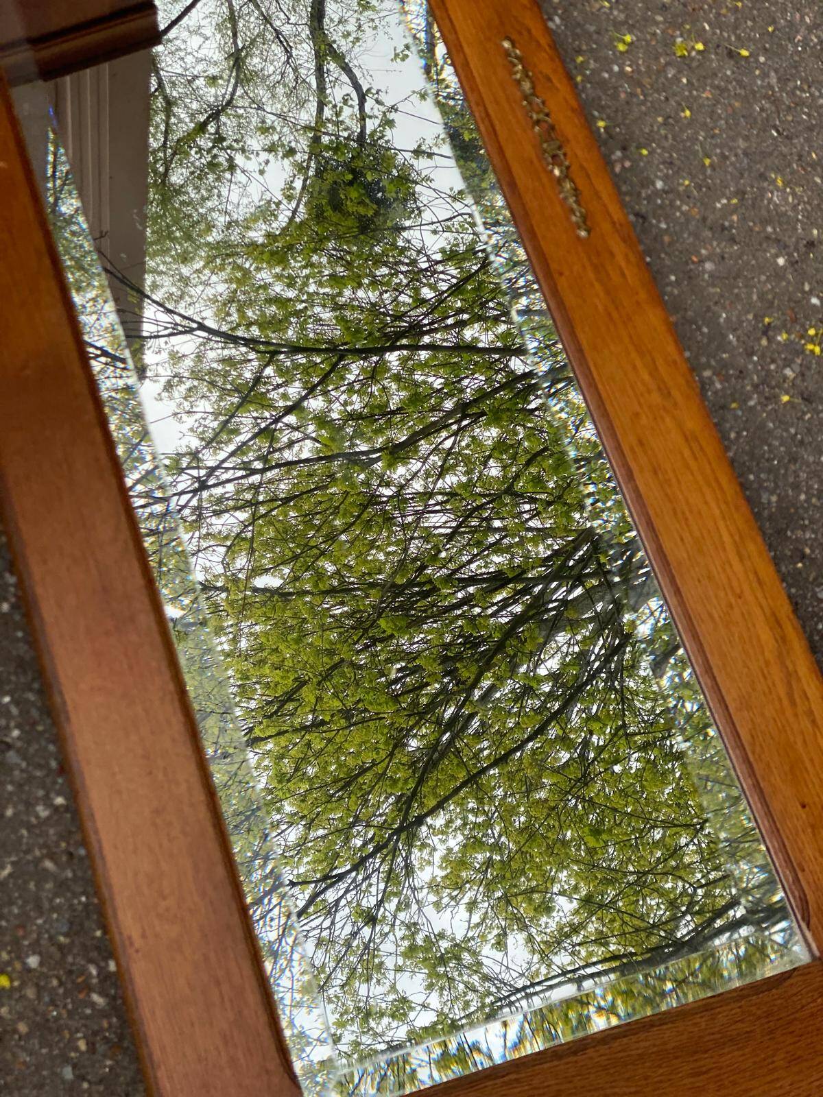 Vintage oak mirror 48x133cm