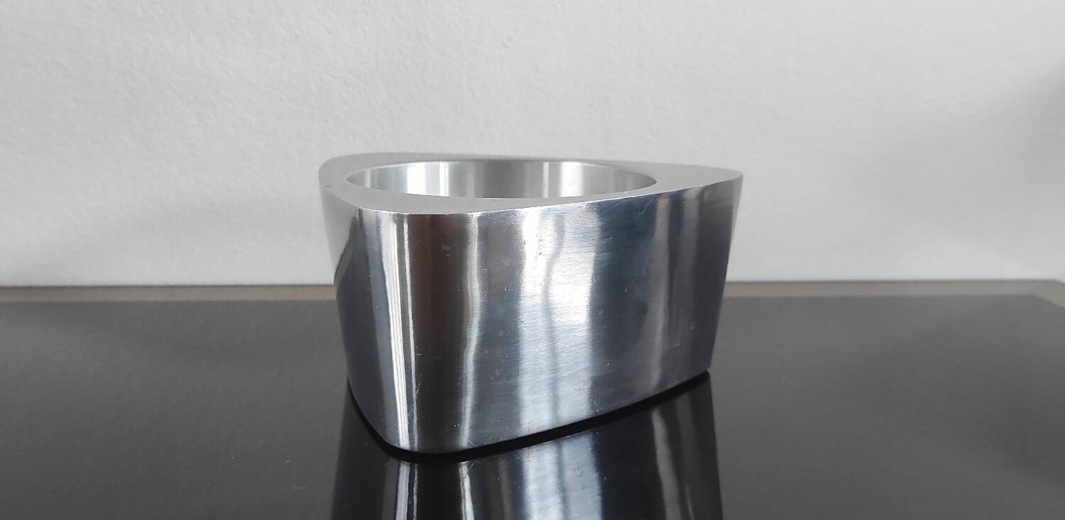 Large Candle Holder / Vintage Photophore IKEA Brushed Aluminium 90s