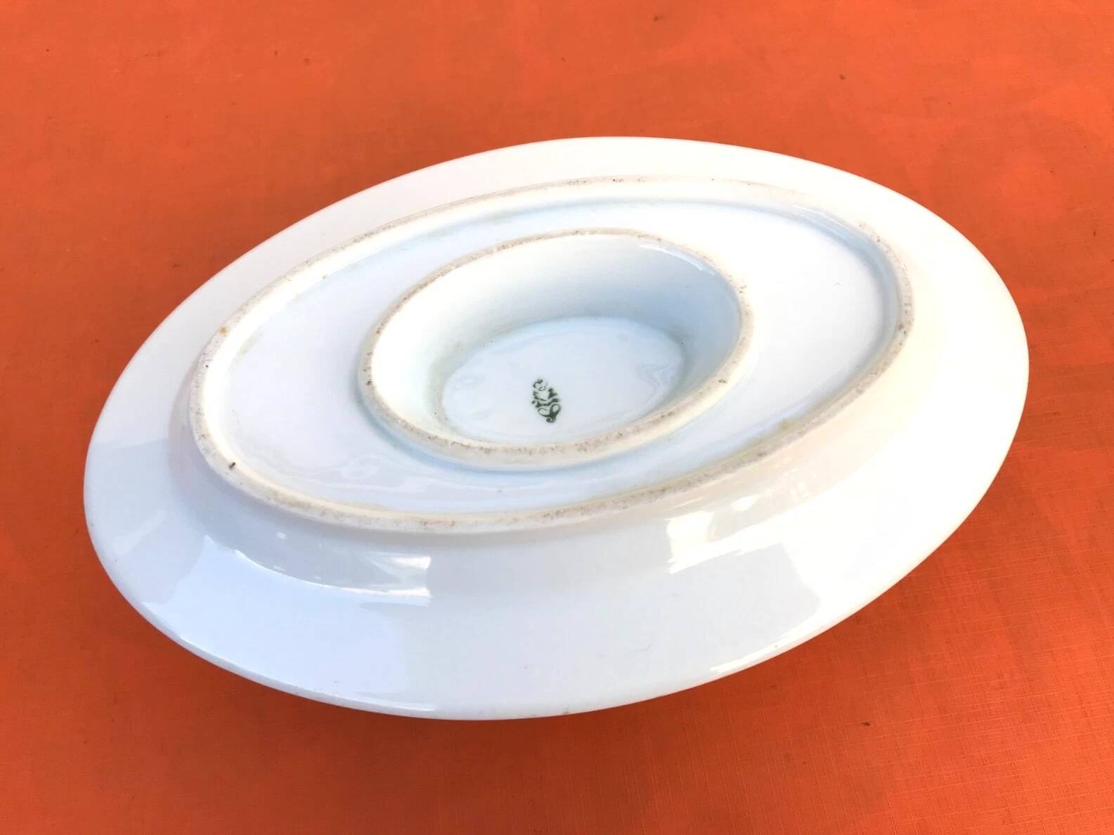 1940s Sauceboat on a Porcelain Frame, Schlaggenwald Manufacture