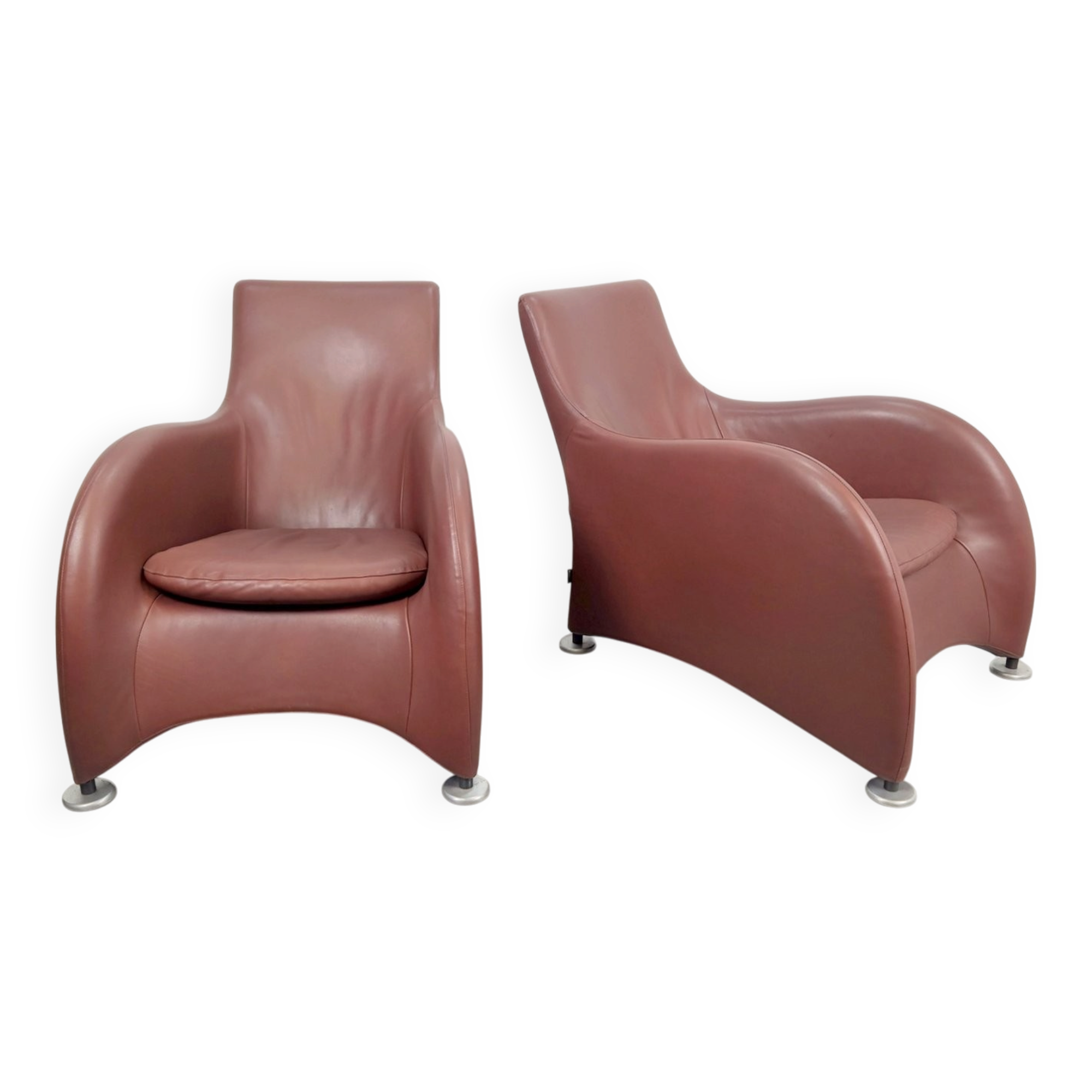 Loge Lounge Chairs in Leather by Gerard van den Berg for Montis, 1990s, Set of 2