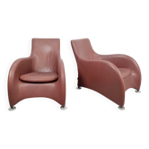 Loge Lounge Chairs in Leather by Gerard van den Berg for Montis, 1990s, Set of 2