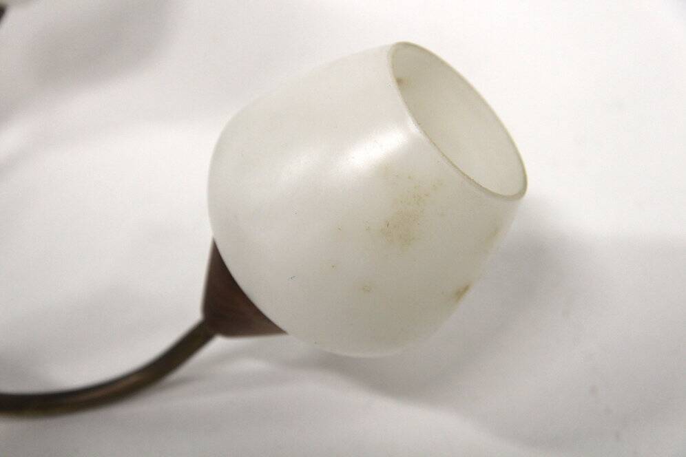 Scandinavian metal and glass pendant light, Sweden, 1950