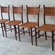 Set of 4 teak dining chairs with patinated cane after Gio Ponti, Italy 1960