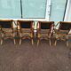 4 Fauteuil Boho chic 2 tons en Rotin, café bistro Vintage