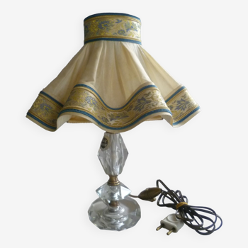 Glass bedside lamp size and its 60's ledshade