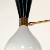 Moonlight 3-arm chandelier in white and black