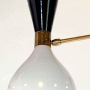 Moonlight 3-arm chandelier in white and black