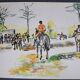 Alain Desormeaux (1931-2010) "The Riders" 1971 Oil on strong paper, signed and dated
