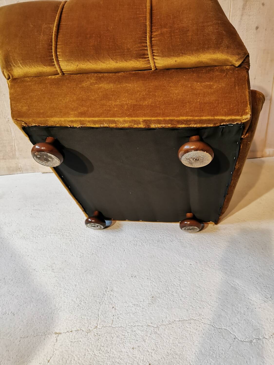Fauteuil velours vintage