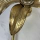 Vintage set of two messing flower wall lamps
