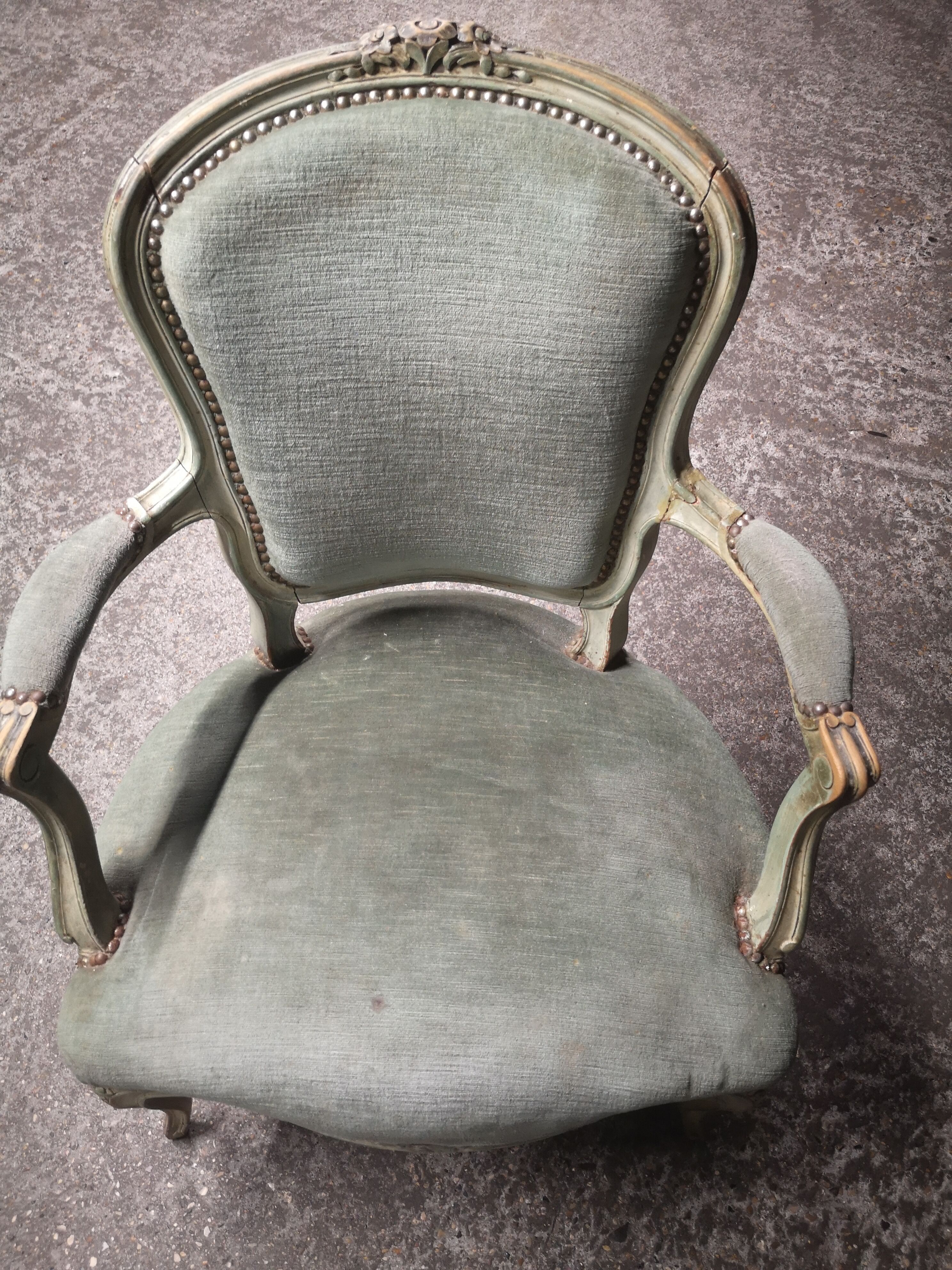 Pair of cabriolet armchairs in Louis XV style