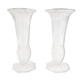 Duo of thick glass vases