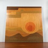 Mid-century wood veneer intarsia wall panel, 1960s