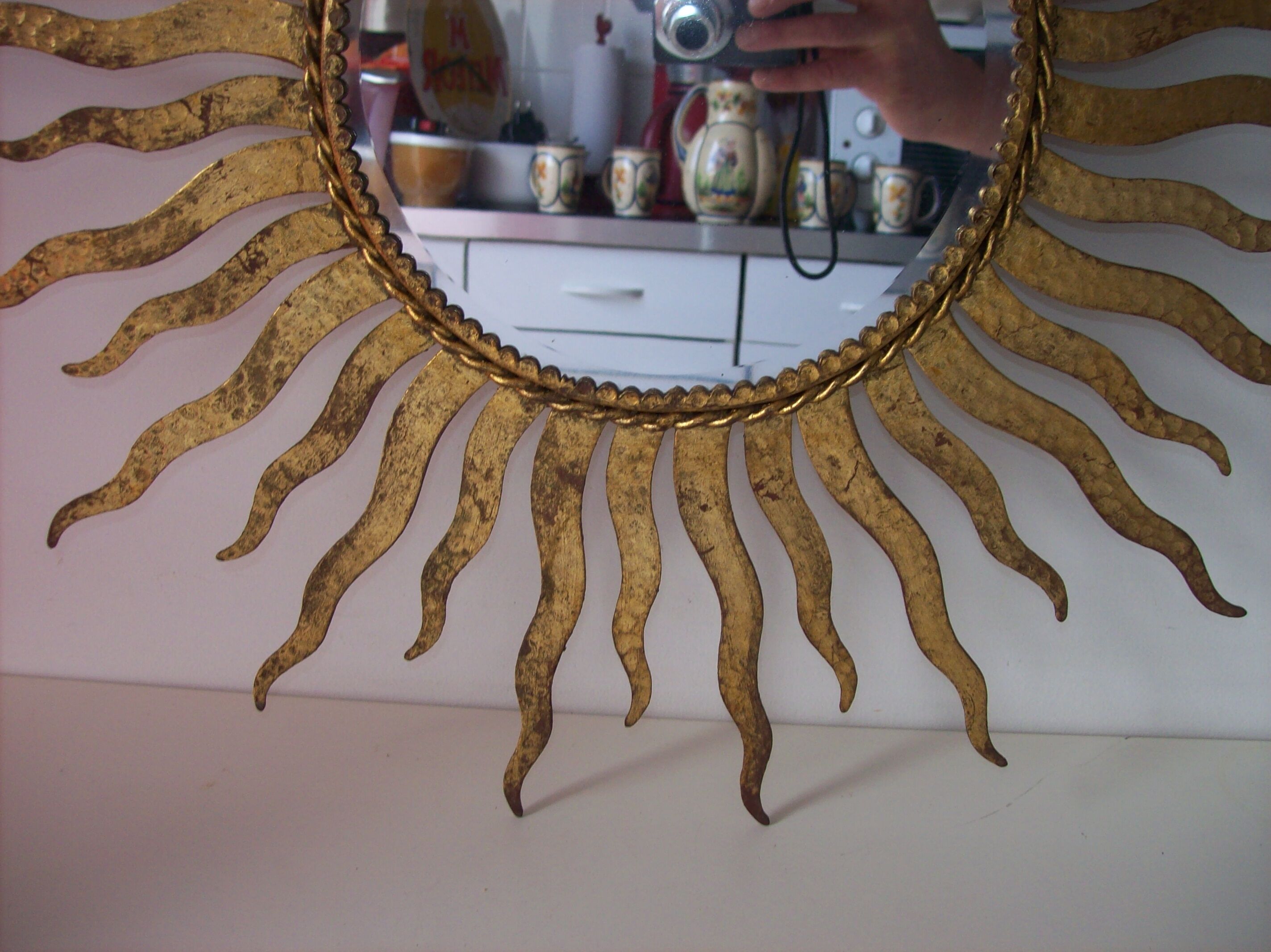 Sun gold metal mirror 54x54cm