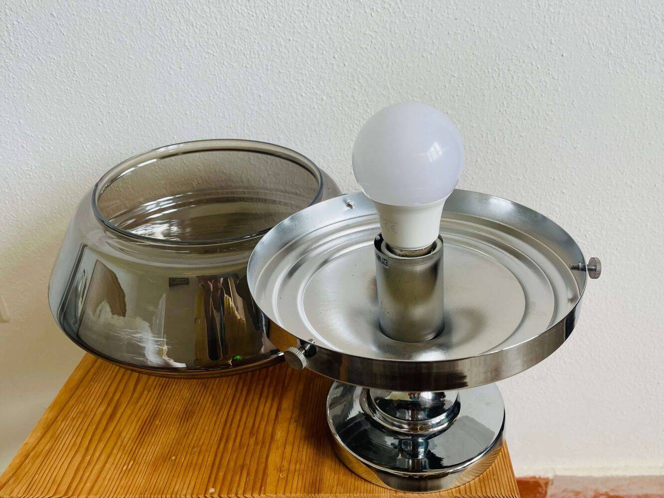 Pair Schoolhouse style semi-flush mount ceiling lamps