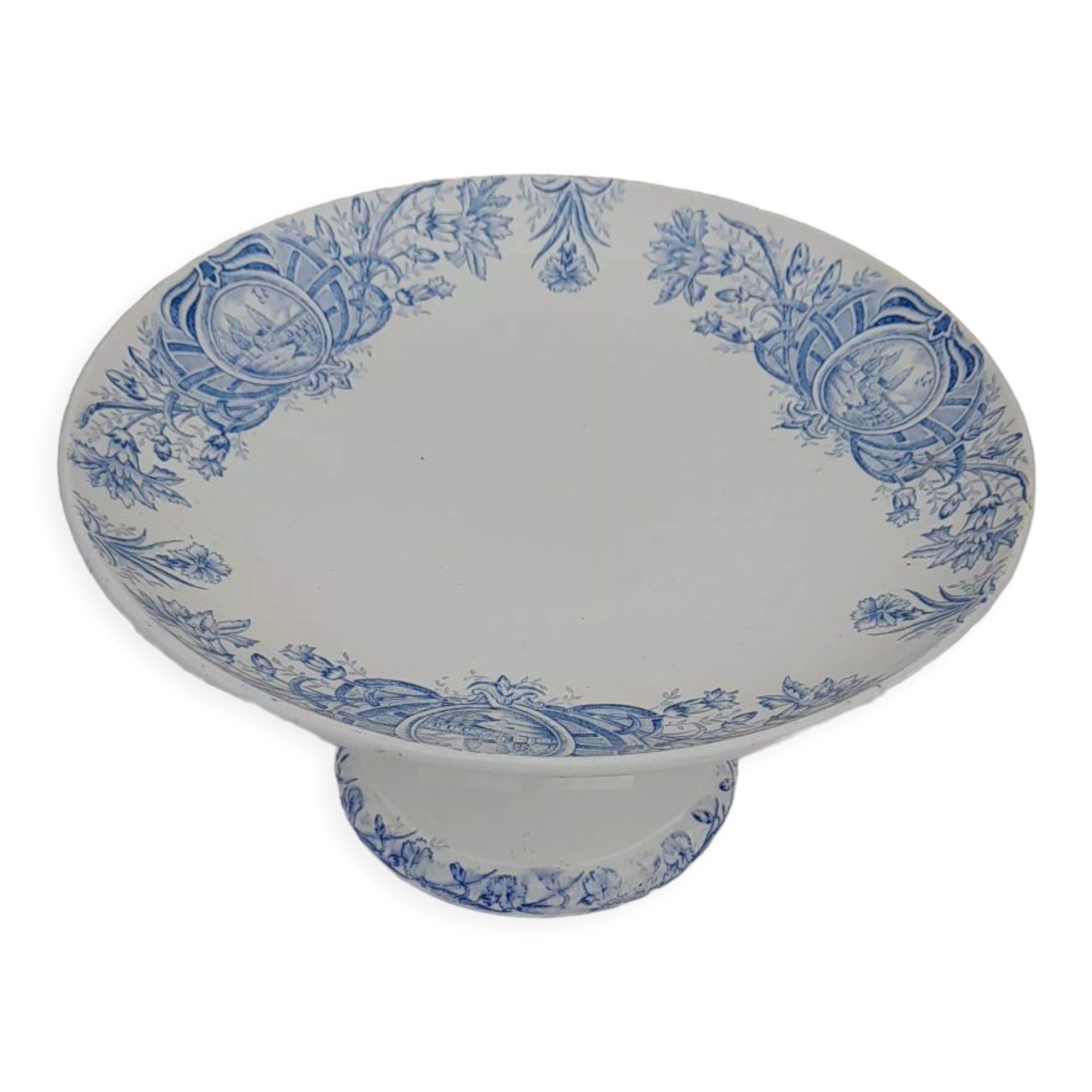 Faience compotier by Saint Amand A. Lebacqz & Bouchard model Persian diam 23.5 cm